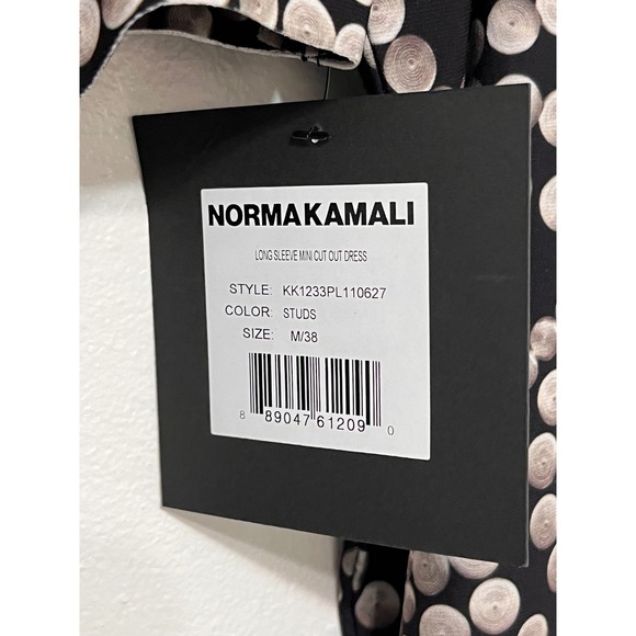 Norma Kamali Long Sleeve Mini Cut Out Dress Black M/38 New - Picture 9 of 14
